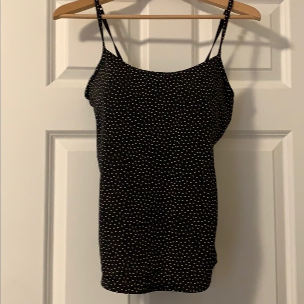 Cami. Black with pink polka dots. 32 E.